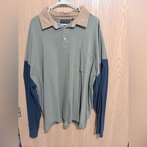 No Boundaries Men's Olive and Navy Polo Shirt